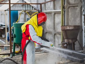 Sandblasting, surface preparation for powder coating